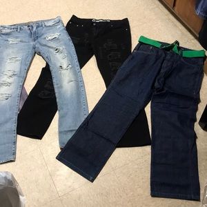 American Eagle, Black Laquer and Argonaut jeans
